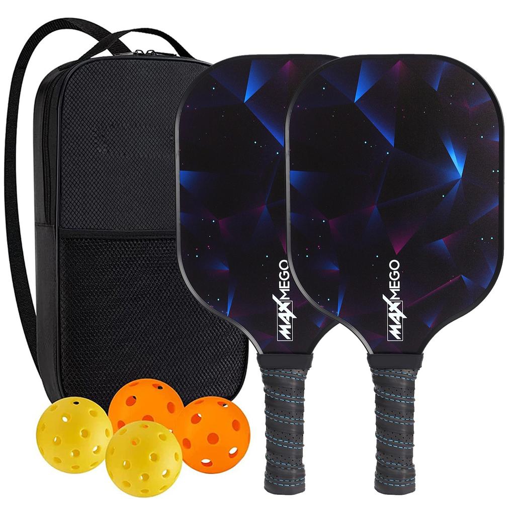 Pickleball-Schläger 2er-Set, Fiberglas-Pickleball-Set mit Pickleball-Schlägern und Tragetasche, Pickleball-Geschenke für Anfänger, Pickleball-Schläger-Set