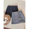 2025 Gray Slimming Plus Size Retro Woolen A-line Polka Dot Midi Skirt for Women - Autumn/Winter Collection