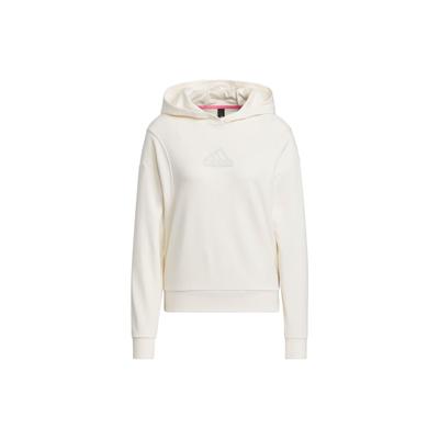 City Escape Hooded Sweatshirt With Solid Color Logo Women Tops Pink White IP7078