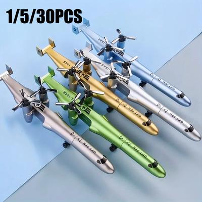 1/5/30pz Penna Neutra Design Aereo Caccia Penna ad Acqua per Studenti Cancelleria Materiale per Scrivere Divertente Festa Regali di Compleanno, Stagione di Ritorno a Scuola