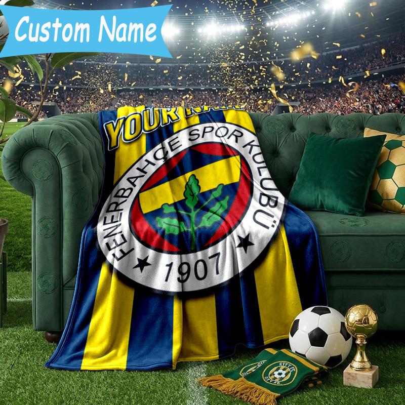 Custom Personalized Blanket Fenerbahçe Spor Soft Throw Blanket, Suitable for Family and Friends, Sofa Blanket,Home Decor Christmas gift