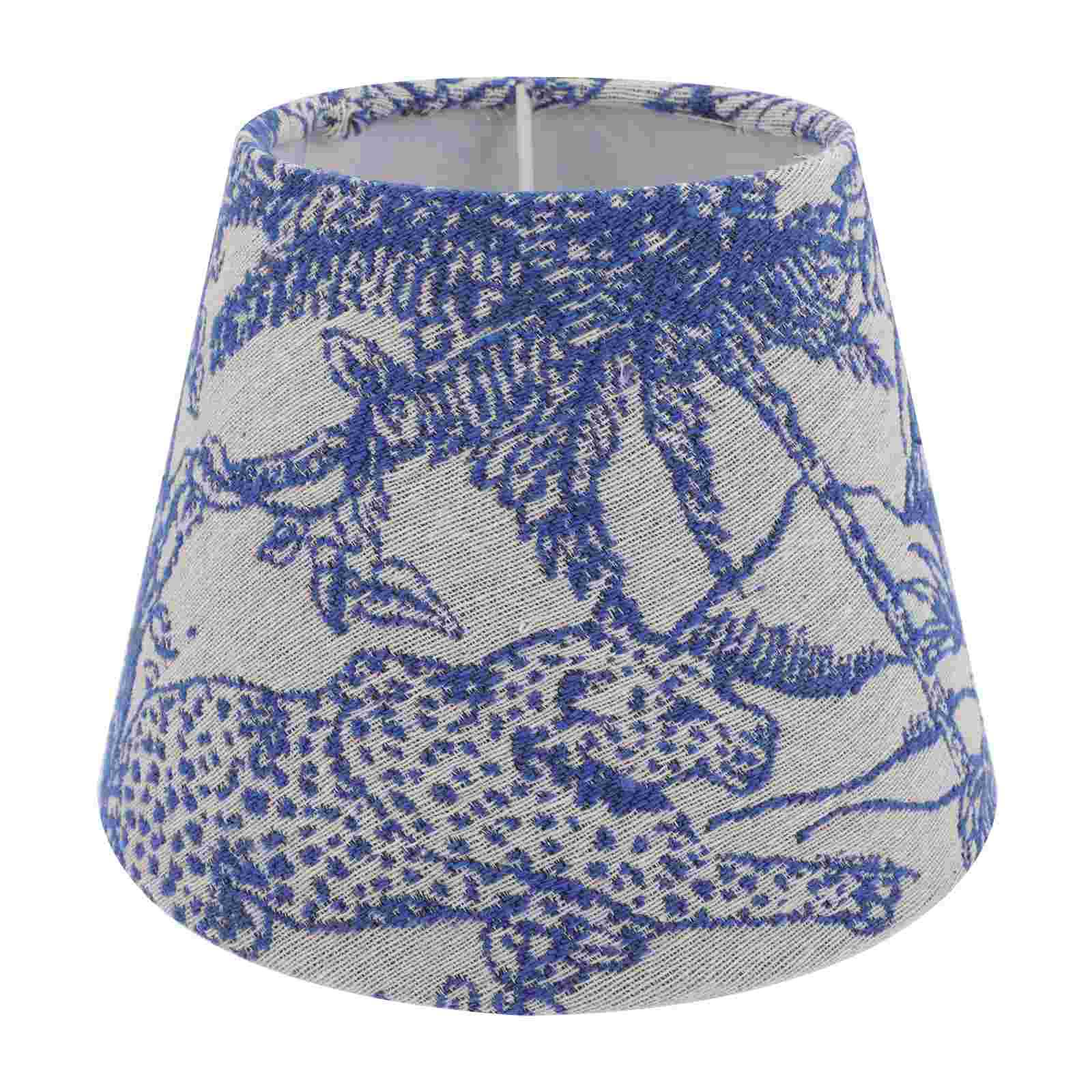 

Iron Embroidered Lampshade Fabric Cover Table Home Decor Light Shades Tropical Flowers Lamp Lampshade Accessories синій