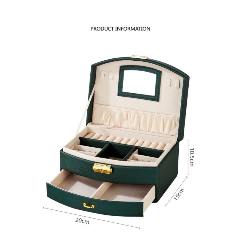 Multi-layer lockable jewelry box, jewelry storage box, princess children's jewelry box, ear jewelry drawer-type storage box
