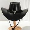 Vintage Faux Leather Western Cowboy Hat For Men Women Outdoor Gentleman Cowgirl Jazz Hats Sombrero Hombre