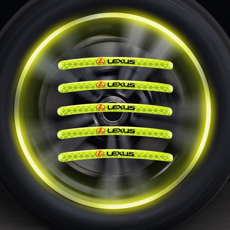 AAPR1 Interior Stickers Luminous Car Wheel Hub Stickers High Reflective Stripe Tape For Lexus IS250 IS200 CT200h GS300 LS430 RX450h LX