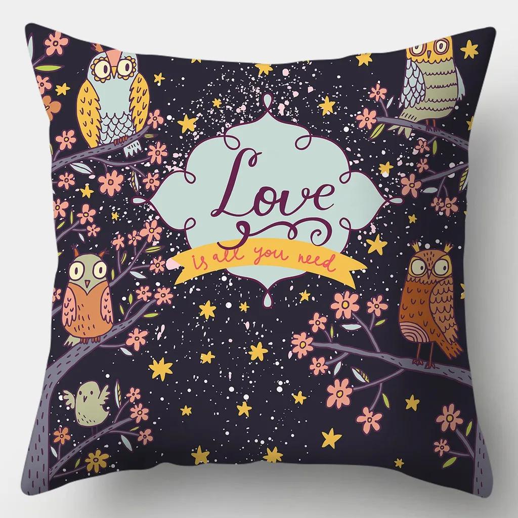 Creative Deer Pillowcase 45cmX45cm Square Sofa Pillow Cover Love Cushion