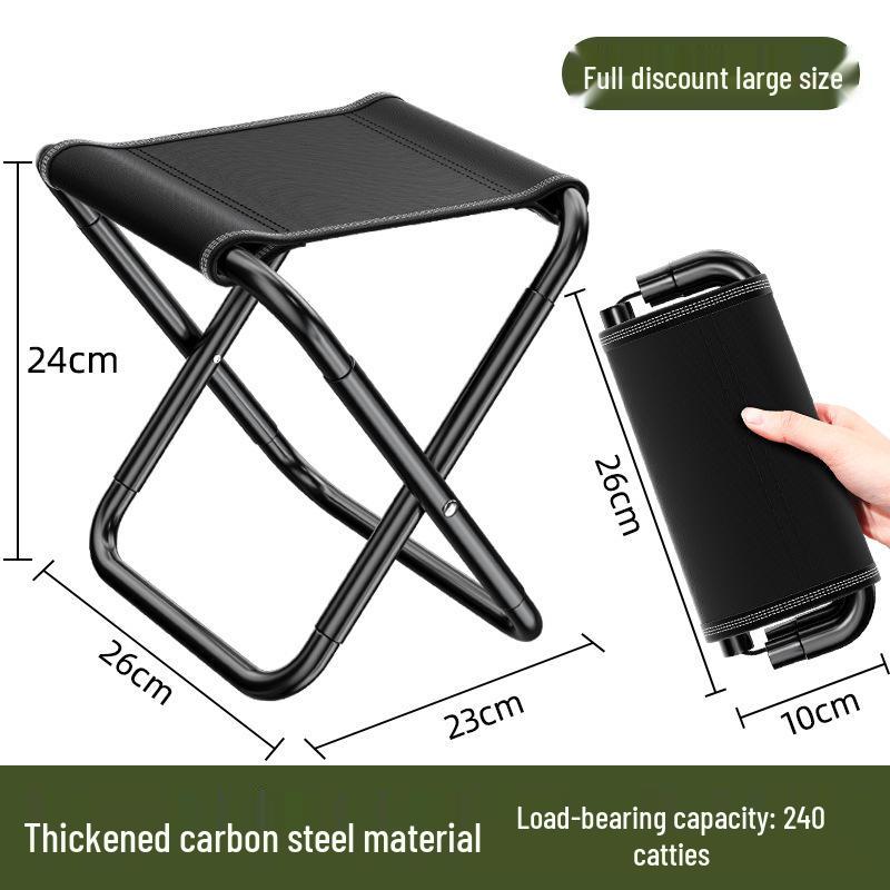 Portable Outdoor Folding Stool for Travel, Camping, Fishing, and Queueing.