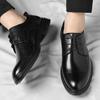 Fashion New Flats Brand Men's Shoes Commerce Leather Casual Dress Footwear Classic Men Shoes for Wedding All-match Men's Leather Shoes