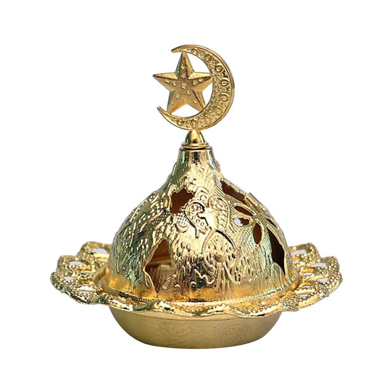 

Ид Рамадан Золотой металлический поднос с листьями Курильница для благовоний Подарки на праздник Рамадан Украшения Помощь Мубарак Декор для дома Карим Мусульманский Исламский