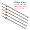 T8 Trapezgewindespindel mit Mutter Außendurchmesser 8mm Steigung 2mm Teilung 2mm 100mm-200mm-300mm-400mm-500mm Gewindespindel mit Messingmutter Reprap 3D-Drucker Teile