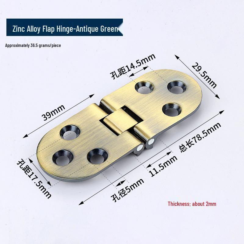Zinc Alloy 180° Thickened Folding Drop Leaf Hinge for Tabletops