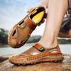 Summer Breathable Men's Sandals Fashion Roman Sandals Handmade Mesh Casual Shoes Platform Outdoor Men's Beach Sandals