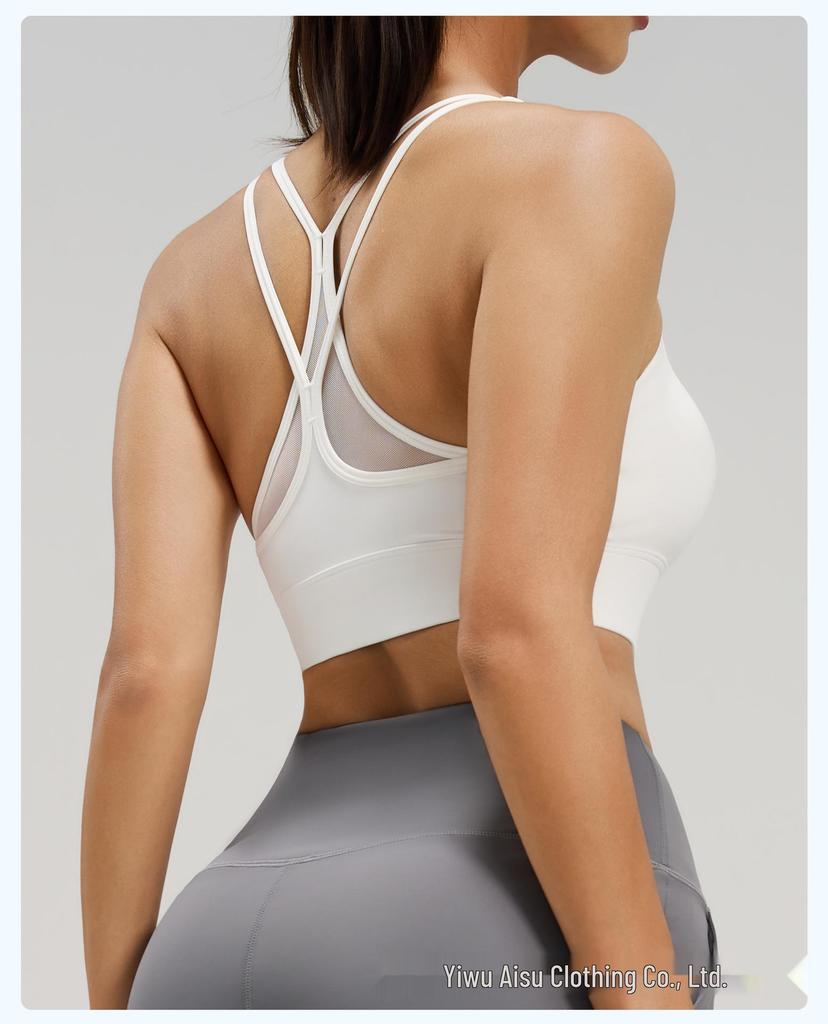Breathable Backless Shockproof Mesh Sports Bra