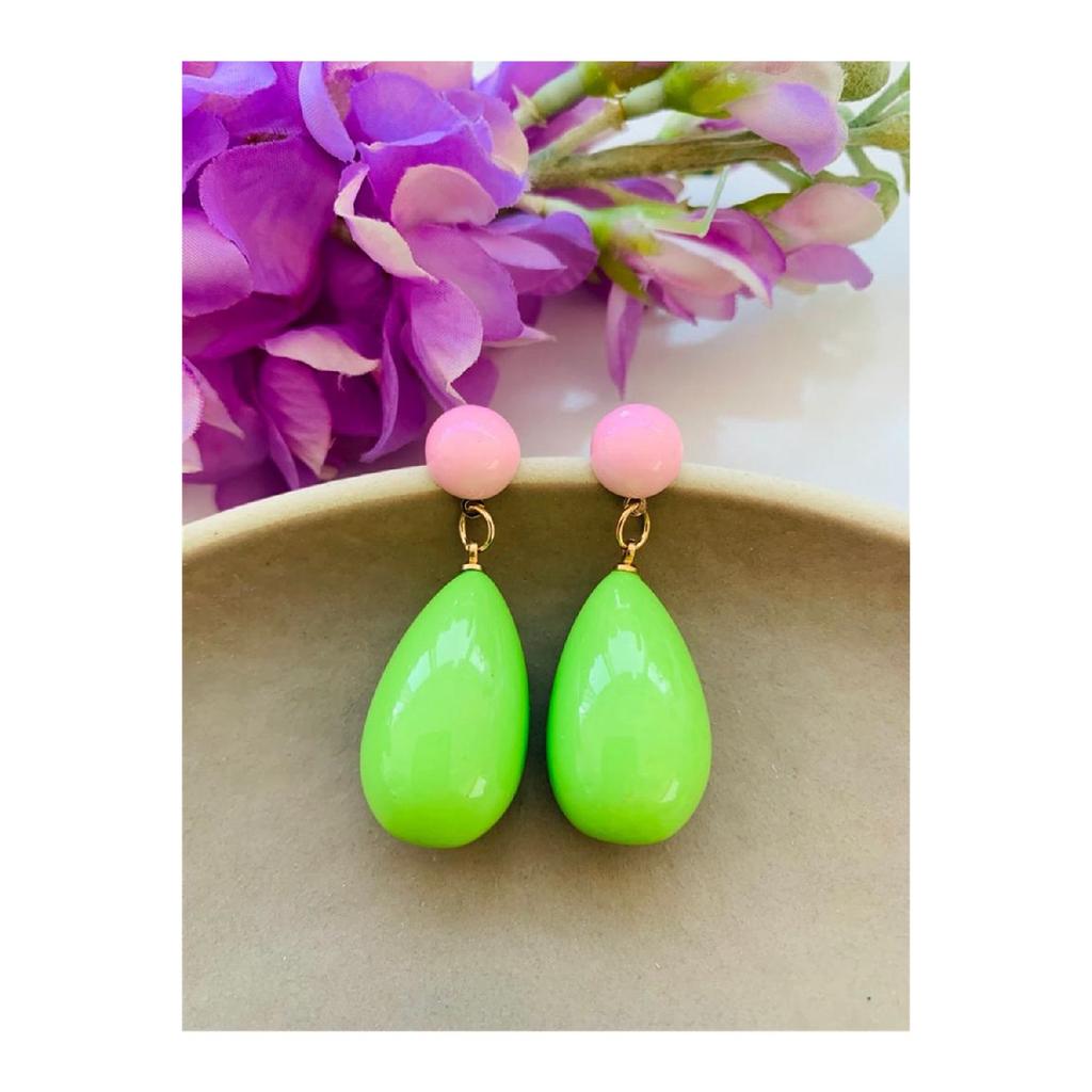 Pink Yellow Drop Earrings