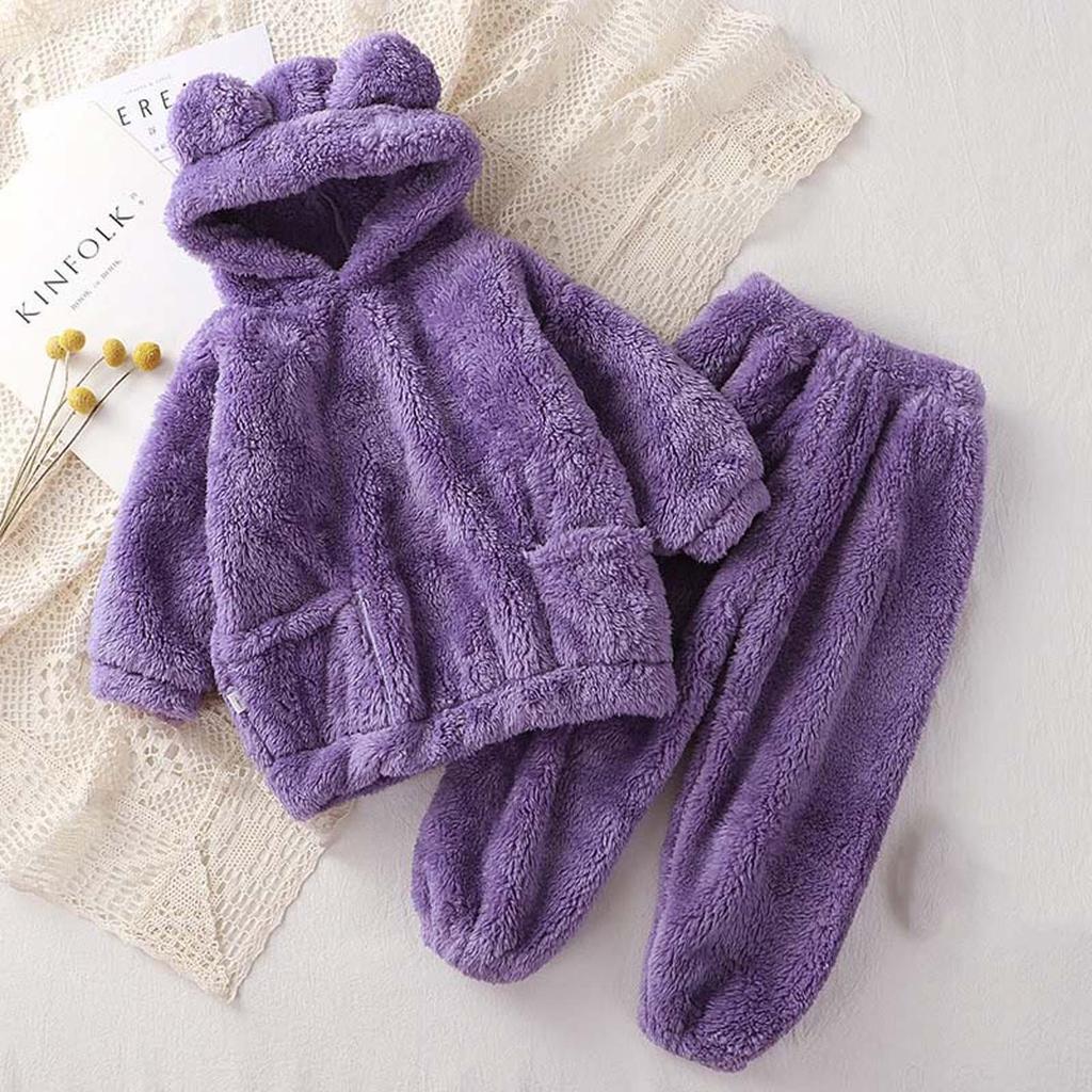 Baby Boy's Girl's Söt tröja Varm kappa Kläder Flanell Hemma Pyjamas Kostym