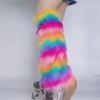 Furs Leg Warmer Winter Furry Long Boot Cuffs Fuzzy Shoes Cover Party Costume