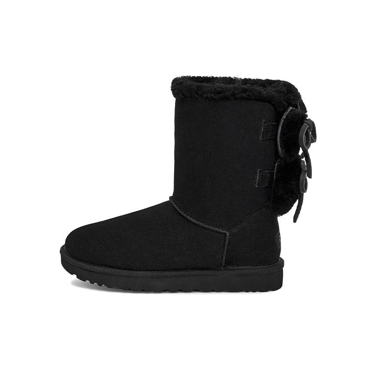 (WMNS) UGG Classic Double Bow Short Black Women s 1127131-BLK EU 36