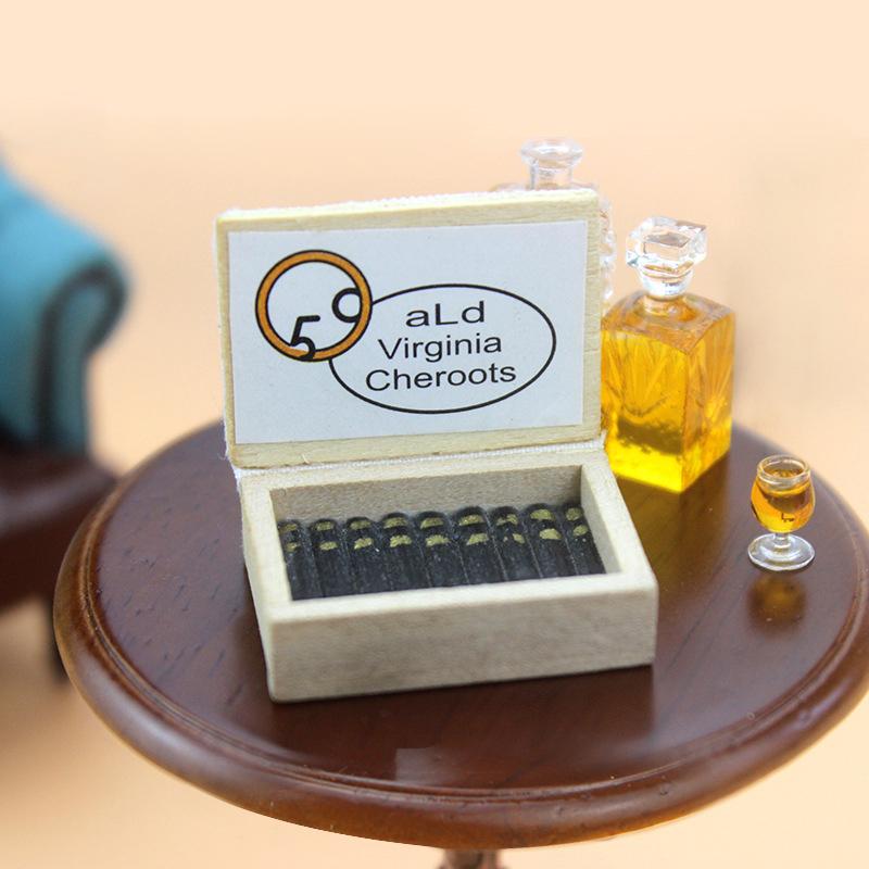Escena de juego de comida en miniatura, modelo de casa de muñecas, accesorios, mini caja de cigarrillos, adornos para casa de muñecas