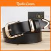 Solid Simple Color Leather Waist Belt Metal Pin Buckle Street Decoration Girl