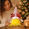 Glowing Christmas and Gnome Figurines with Sequins for Christmas Eve Window Decor