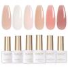 GAOY Gel Nail Color Gel Milky Nude Gel Polish Set for Salon Nails and Art 6-Color Set White, Pink, Self-Nail