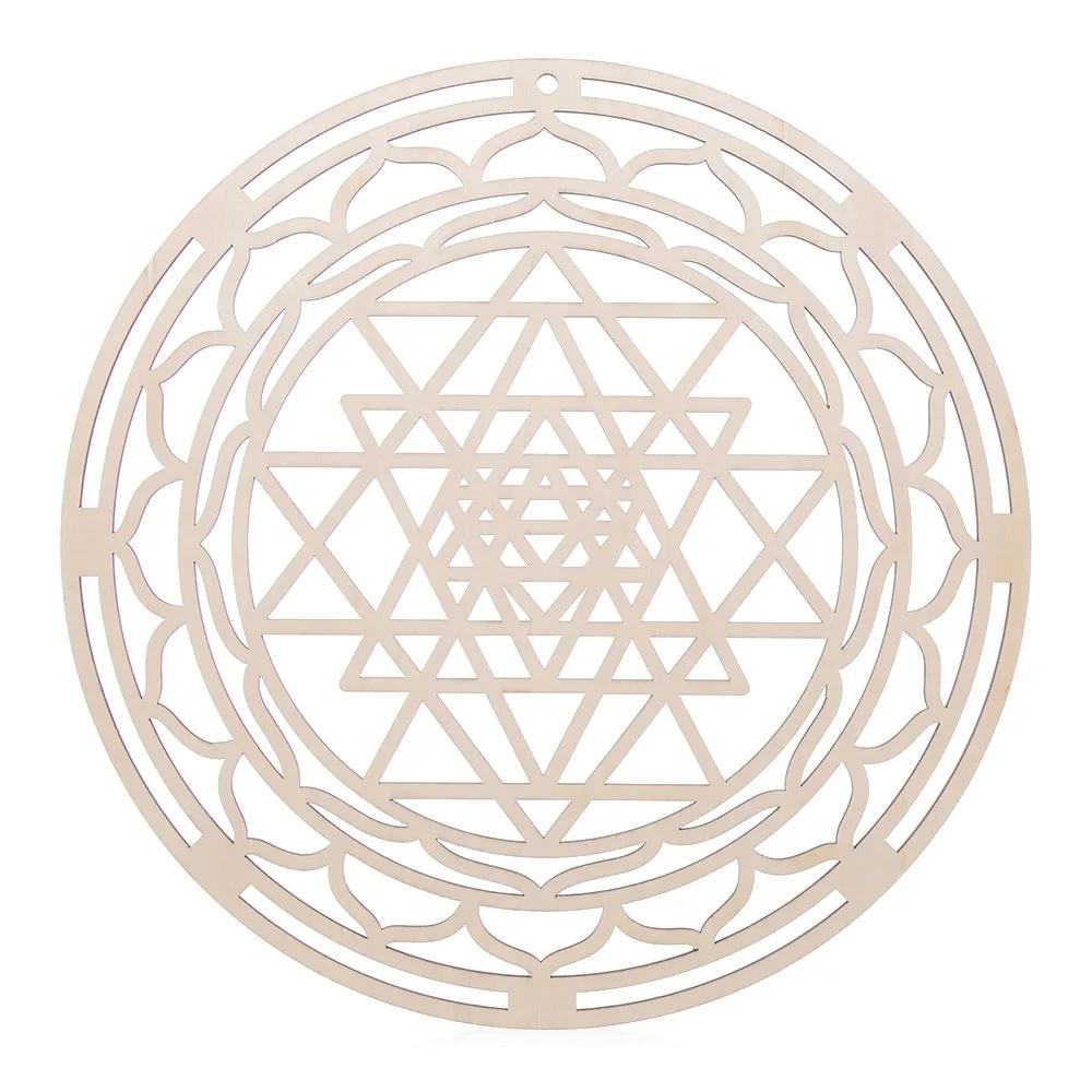 Flower Of Life Energy Mat Slice Wood Base Wooden Wall Sign Laser Cut Handmade Coasters Making Sacred Geometry Ornament Decor