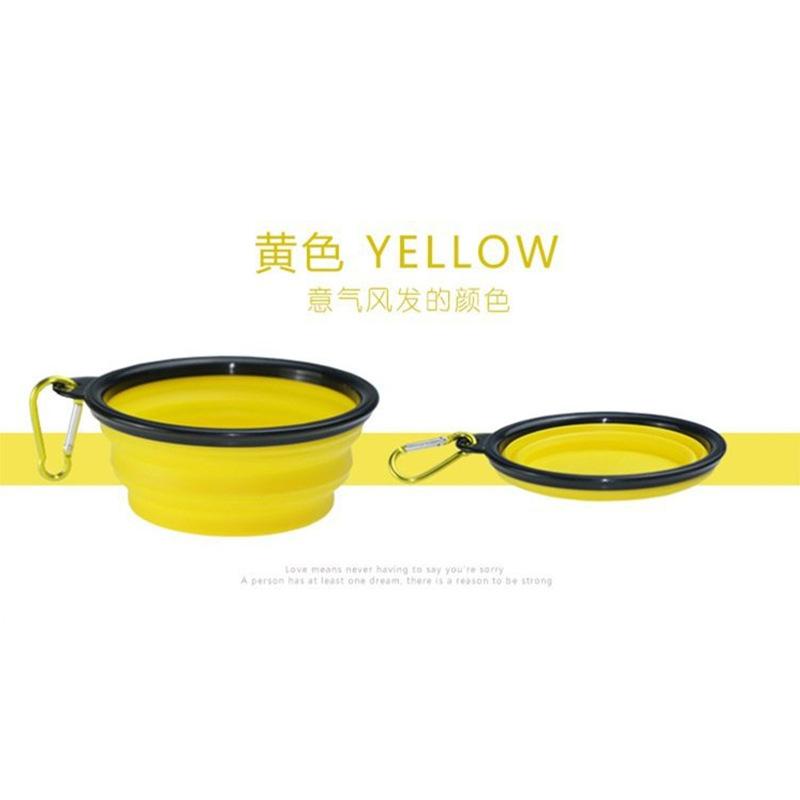 

Складная миска для собак Миска из силикона для питомцев Выход на улицу Портативный крючок Питьевая вода Кормление Защита от удушья Миска для медленного кормления