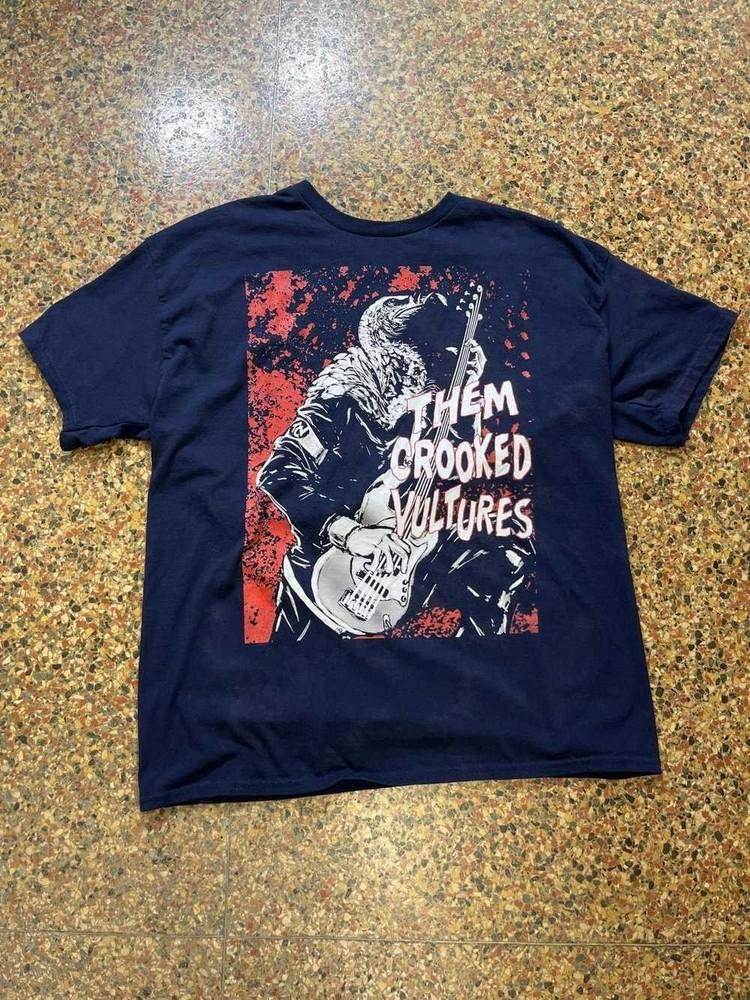 Them Crooked Vultures Группа черная Графическая Футболка Плотный хлопок S-5XL Унисекс Футболка XXXXL