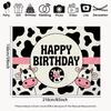 2D Flachdruck Kuhmuster Happy Birthday Kulisse für Mädchen Jungen Geburtstag
