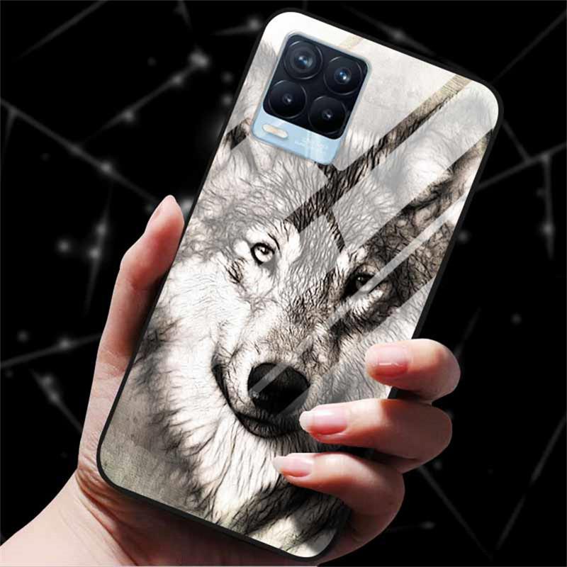 For Realme 8 Case Tempered Glass Hard Back Cover Case For Realme 8 5G 8i Realme 8 Pro Phone Case Cover Realme8 Pro Soft Bumper