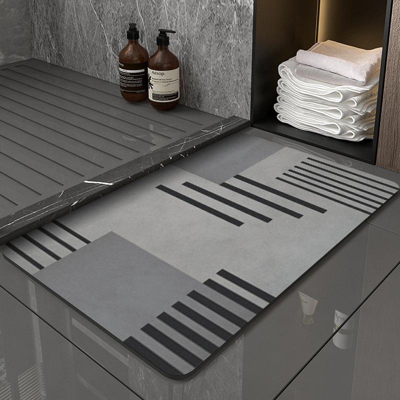 Bathroom Absorbent Pad Diatom Mud Floor Mat Bathroom Dirt-resistant Foot Mat Toilet Foot Mat Anti-slip Speed Dry Bathroom Door Mat