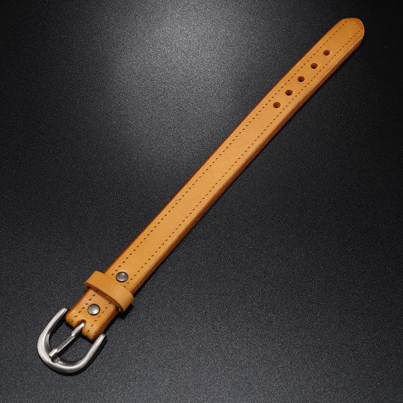 Men's Punk Rock Leather Bracelet - Smooth Retro Cowhide Design