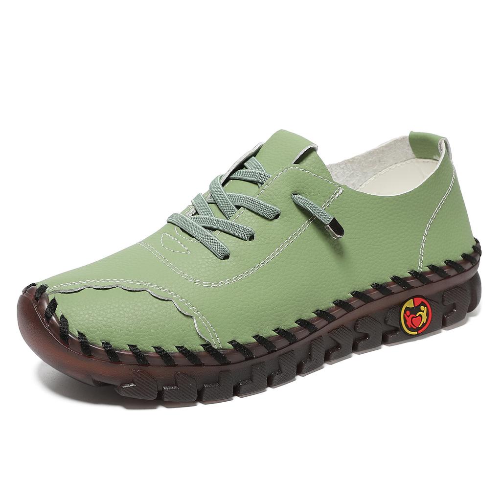Fashion Handmade Leather Casual Shoes Women's Sneakers Soft Sole Oxford Shoes Outdoor Comfortable Casual Shoes for Women Loafers