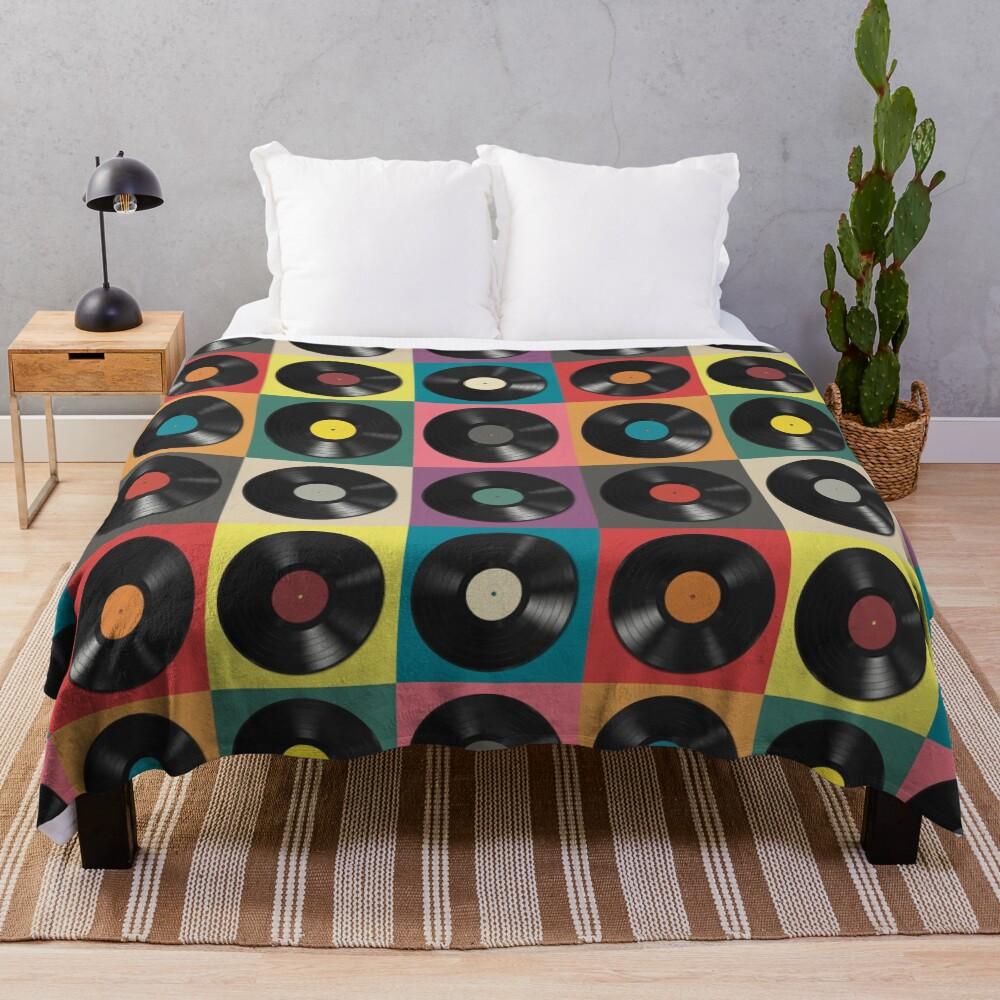 Vinyl Record Throw Blanket