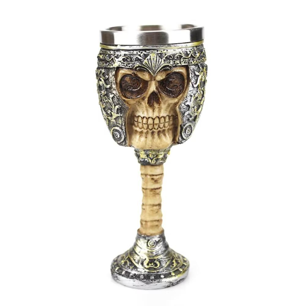 

Punk Gothic Wine Cup Retro Skull Goblet Drinkware Viking Dragon Drinking Mug Home Style D