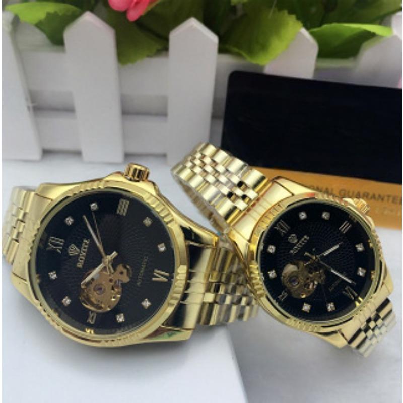 

Новые механические часы Hollow Business, мужские полуавтоматические часы с турбийоном из золота, имитация золота, высокого качества