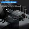Retractable 70W 4 in 1 Car Charger with Retractable Cord, Fast Car Phone Charger Adapter Compatible with iPhone 16/15/14/13/12/11, Pixel, Samsung