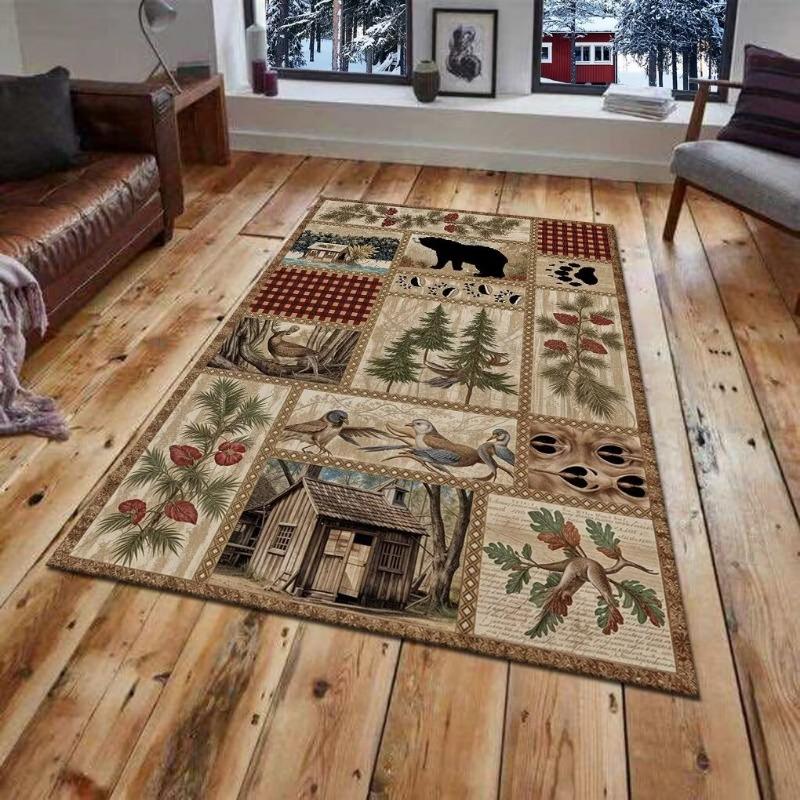 American Countryside Pastoral Print Floor Mat Living Room Bedroom Home Mat Home Decoration So Beautiful Fashion Easy To Clean