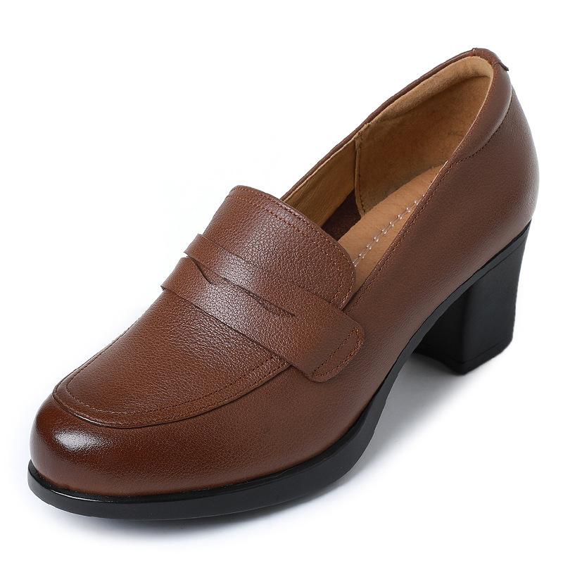 

Модные туфли-лодочки GKTINOO для женщин, из натуральной коровьей кожи, с круглым носком, слипоны, лоферы, на среднем каблуке, женская обувь, ручная работа, женская рабочая обувь 250