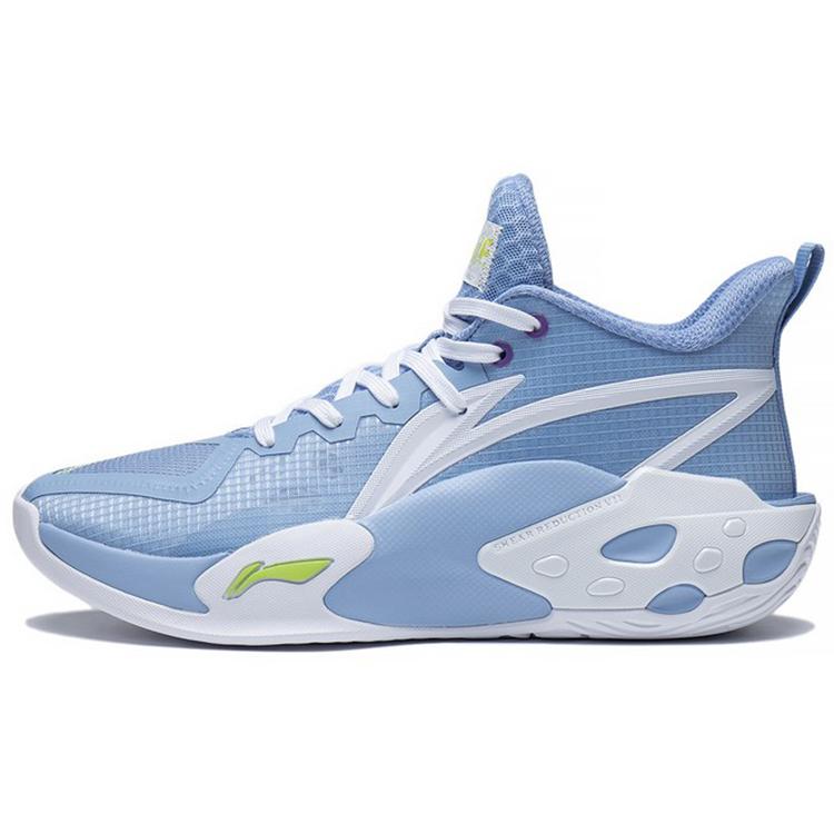 LiNing Cushioning Anti-Slip And Wear-Resistant Coverage Support Low-Top Basketball Shoes Blue White Green ABFS007-5