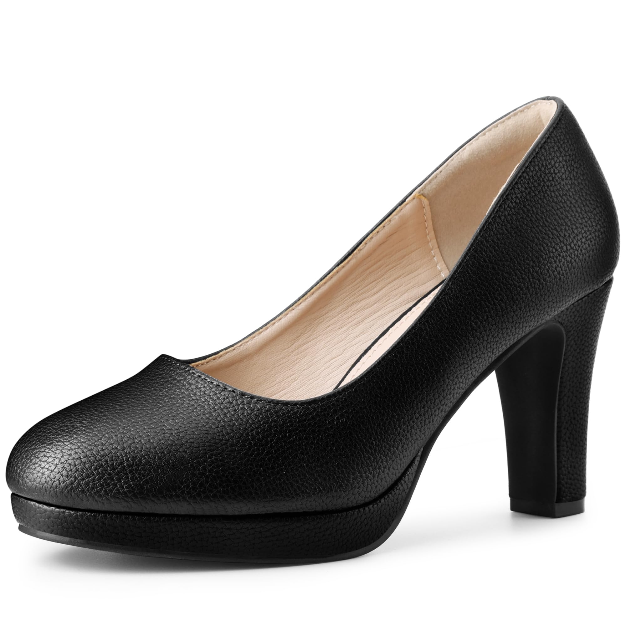 

Allegra K Women s Round Toe Platform Chunky Heel Mary Jane Pumps, Black, Size 23.5cm
