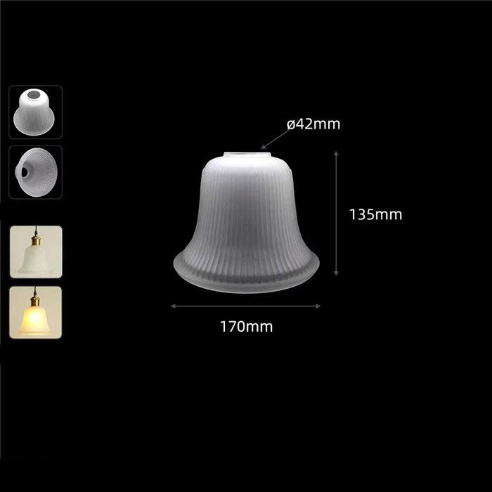 

Старовинний абажур E27 Frost White Glass Заміна з отвором 4,2 см, матовий абажур у формі дзвоника з отвором 42 мм для підвісного освітлення