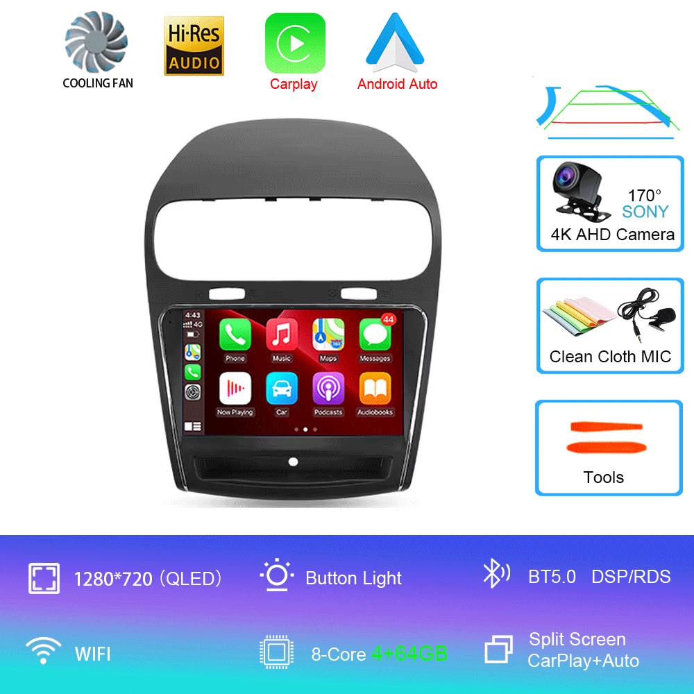 Android 14 Car Radio Carplay Auto For Dodge Journey JC 2011 2012 2013 - 2020 GPS Multimedia Player 360 Camera Video 2 Din Stereo