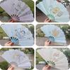 Cute Cartoon Folding Mini Fan: Portable Hand-Crank, Seven-Ribbed Design for Kids and Students