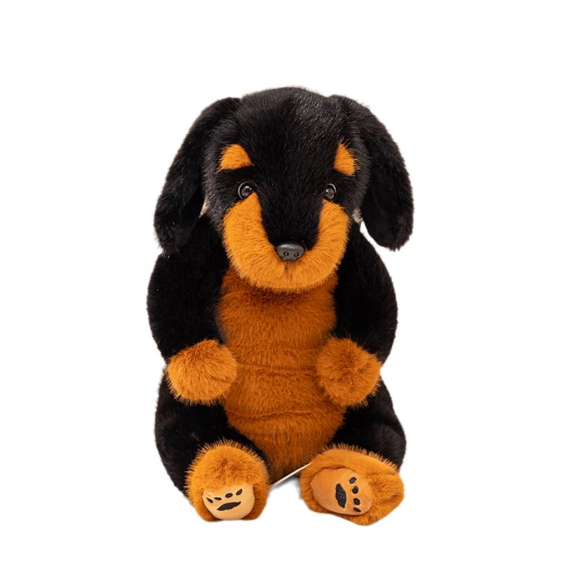 45cm Rottweiler Hund Plüschtier Kuscheltier Schwarzer Brauner Welpe Sitzend Cartoon Tierpuppe Wie Echte Kuscheltiere Schlafbegleiter Geschenk