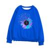 Women's Fashion Casual  Print Round Neck Sweater Loose Sports Tops Pullover
