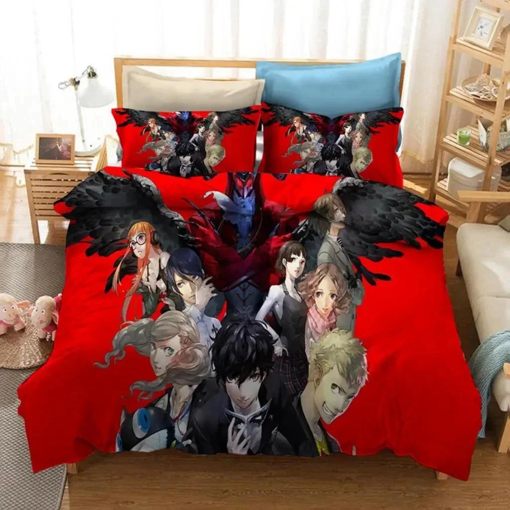 Anime Game Persona 5 Strikers Bedding Set Boys Girls Twin Queen Size Duvet Cover Pillowcase Bed Kids Adult Home Textile