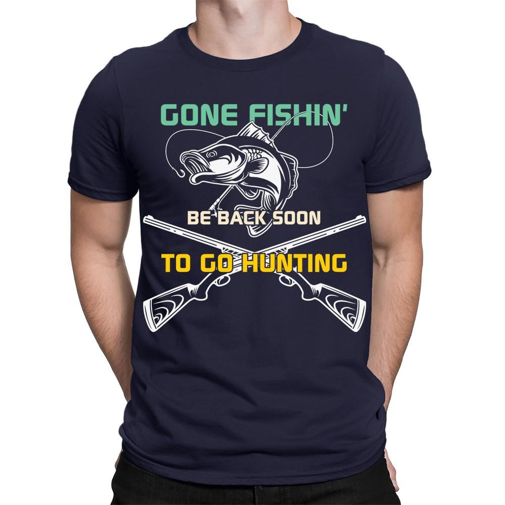 Funny Gone Fishing Hunting Angling Fish Fisherman Gift Mens T shirts Top TA89 2XL