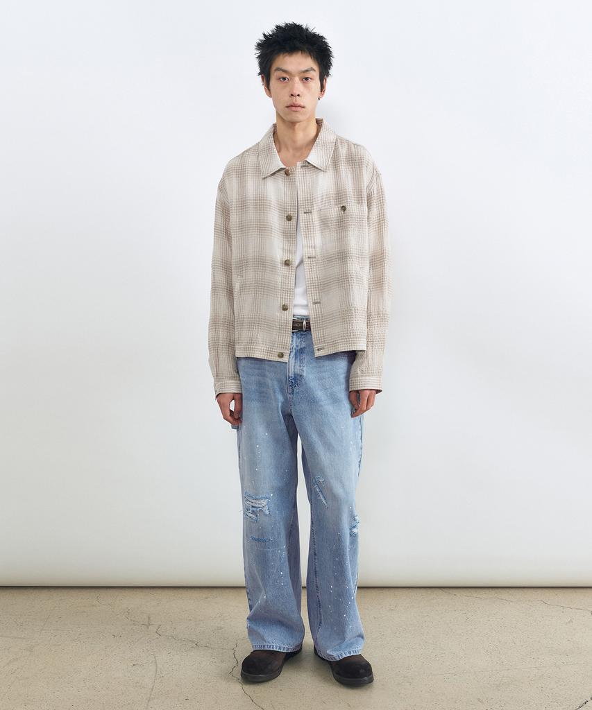 Insilence Linen Check Jacket Beige Check