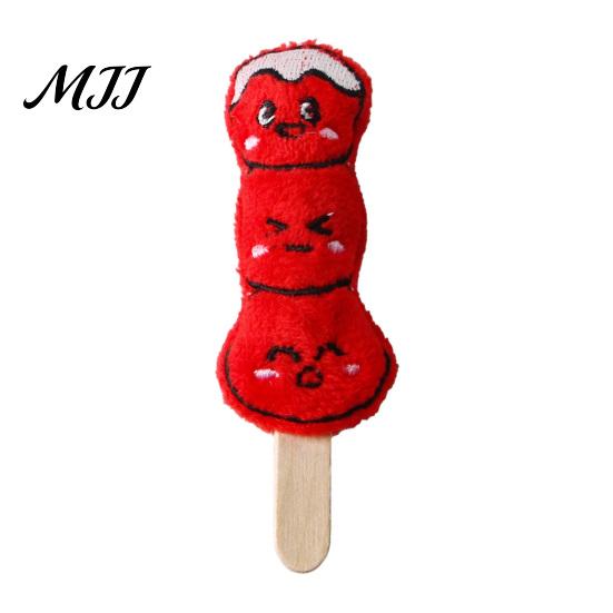 Soft Chew Toys for Kittens Plush Cat Toy, Sugarcoated Haws Stick Design, Kitten Teething Stress Relief Pet Products Stuffed Toy Indoor